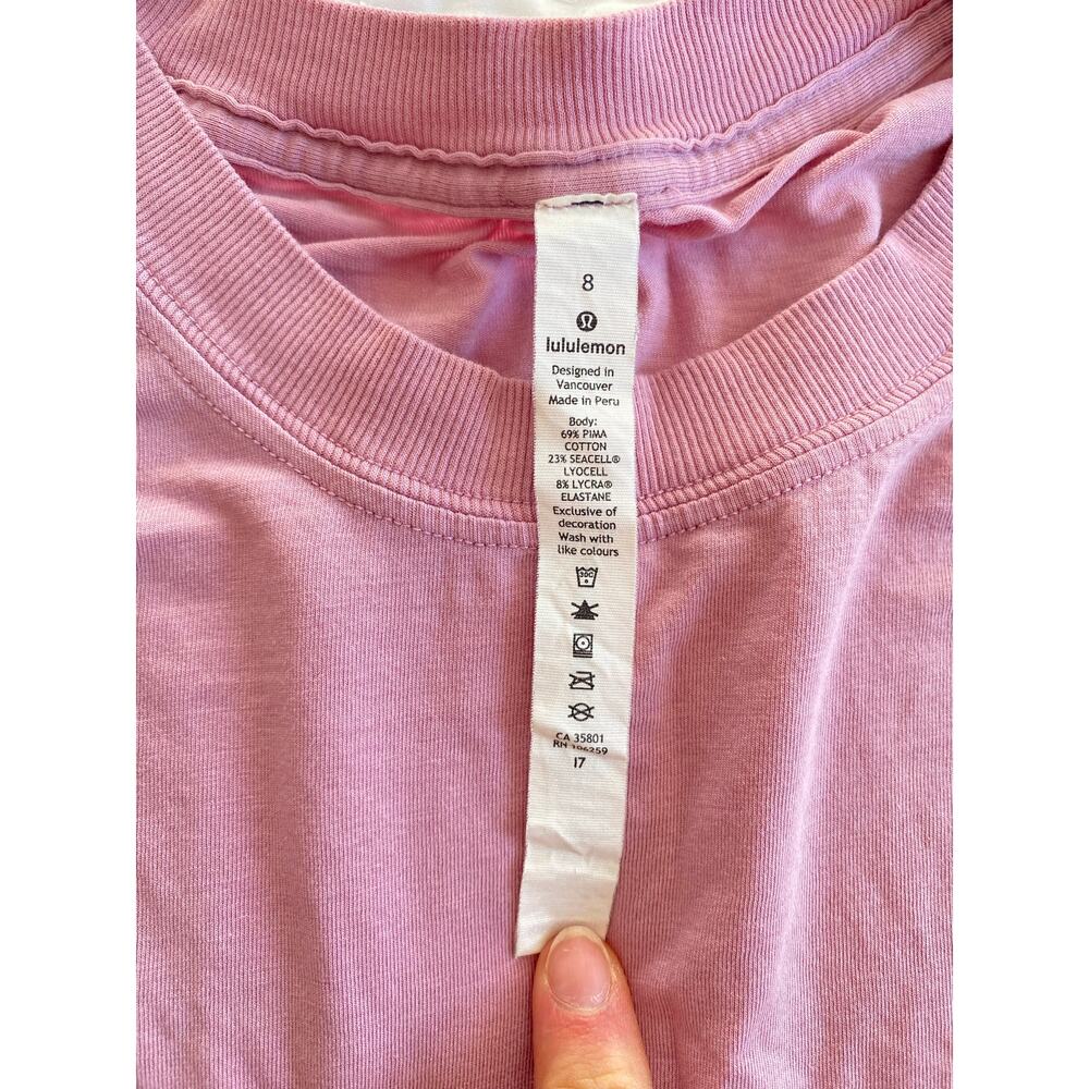Lululemon athletica All Yours Boyfriend Tank Top Oversized Pima Tee Pink Taupe 8 - Picture 5 of 8